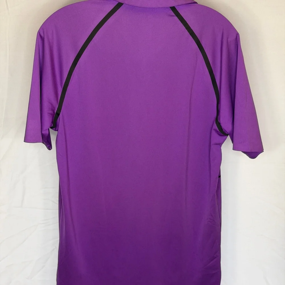 Adidas Men's Purple Polo with Yellow‎ Accents